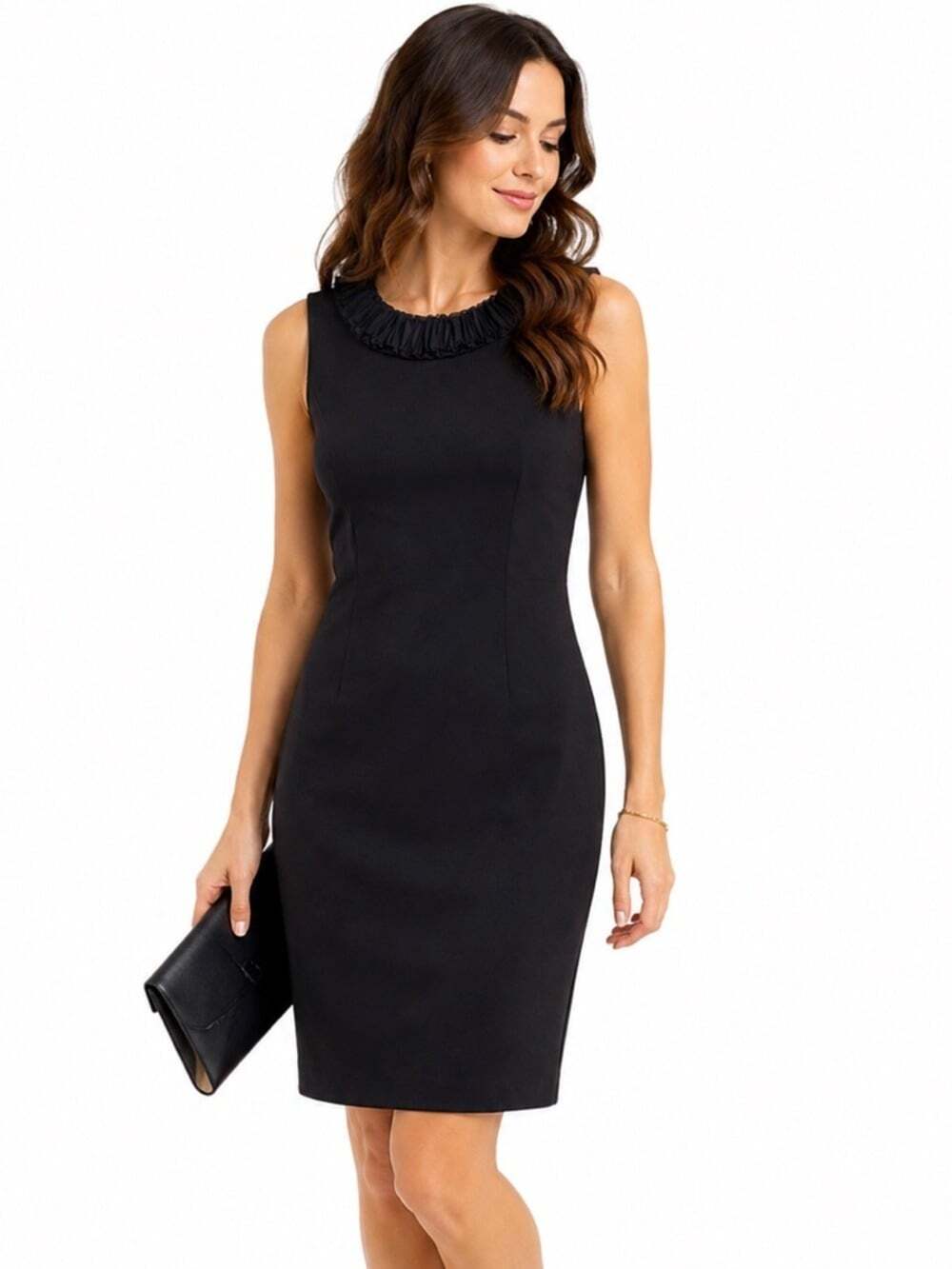 NWT Liz Claiborne Womens Dress Sz 10 Sleeveless Ribbon Detail Scoop Neck Event